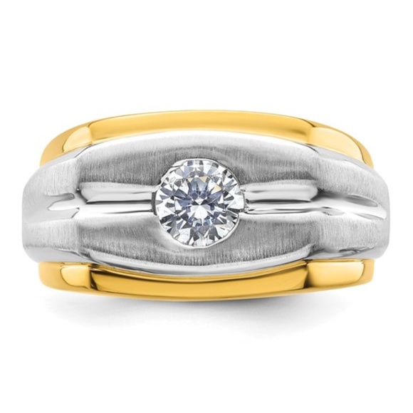 14K Two-Tone 1 CT Lab-Grown Diamond Ring - Picture 3 of 7